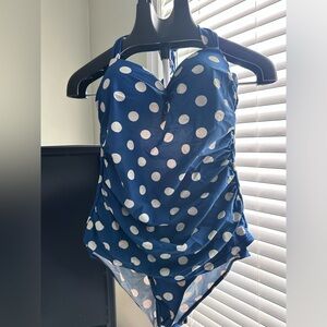 Blue Polka Dot Swimsuit
